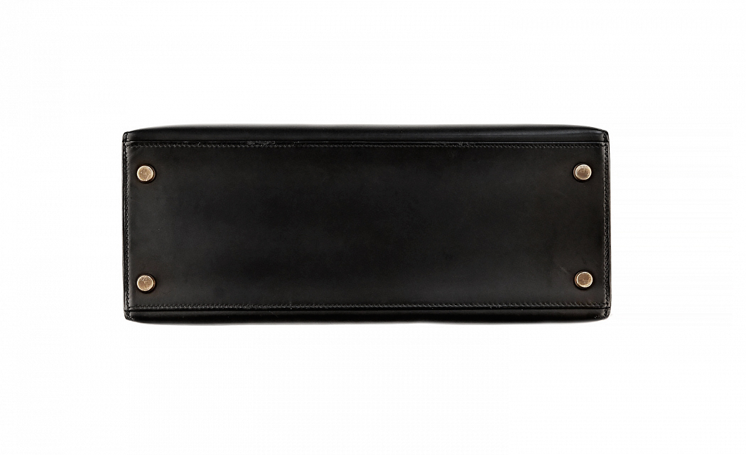 Черная сумка Hermès Kelly 28 в коже Box