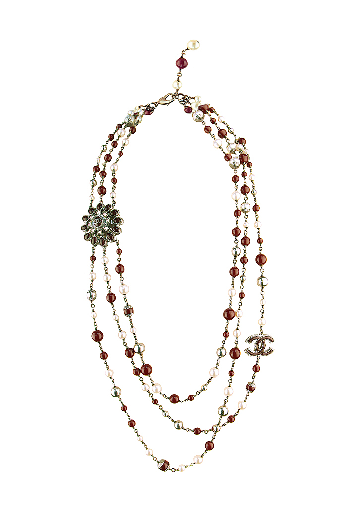 Колье Chanel с жемчугом и эмалью