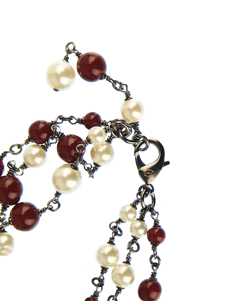 Колье Chanel с жемчугом и эмалью