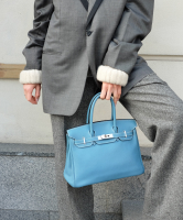 Голубая сумка Hermès Birkin 30 Swift