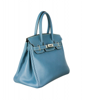 Голубая сумка Hermès Birkin 30 Swift