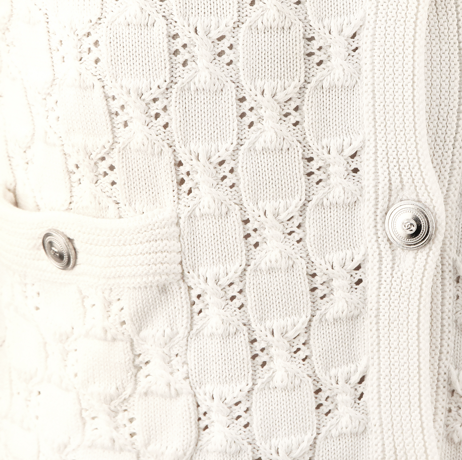 Хлопковый белый кардиган Chanel