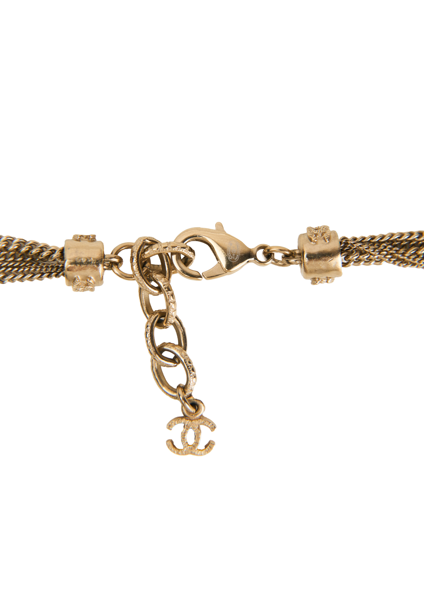 Золотистое колье Chanel с цветами