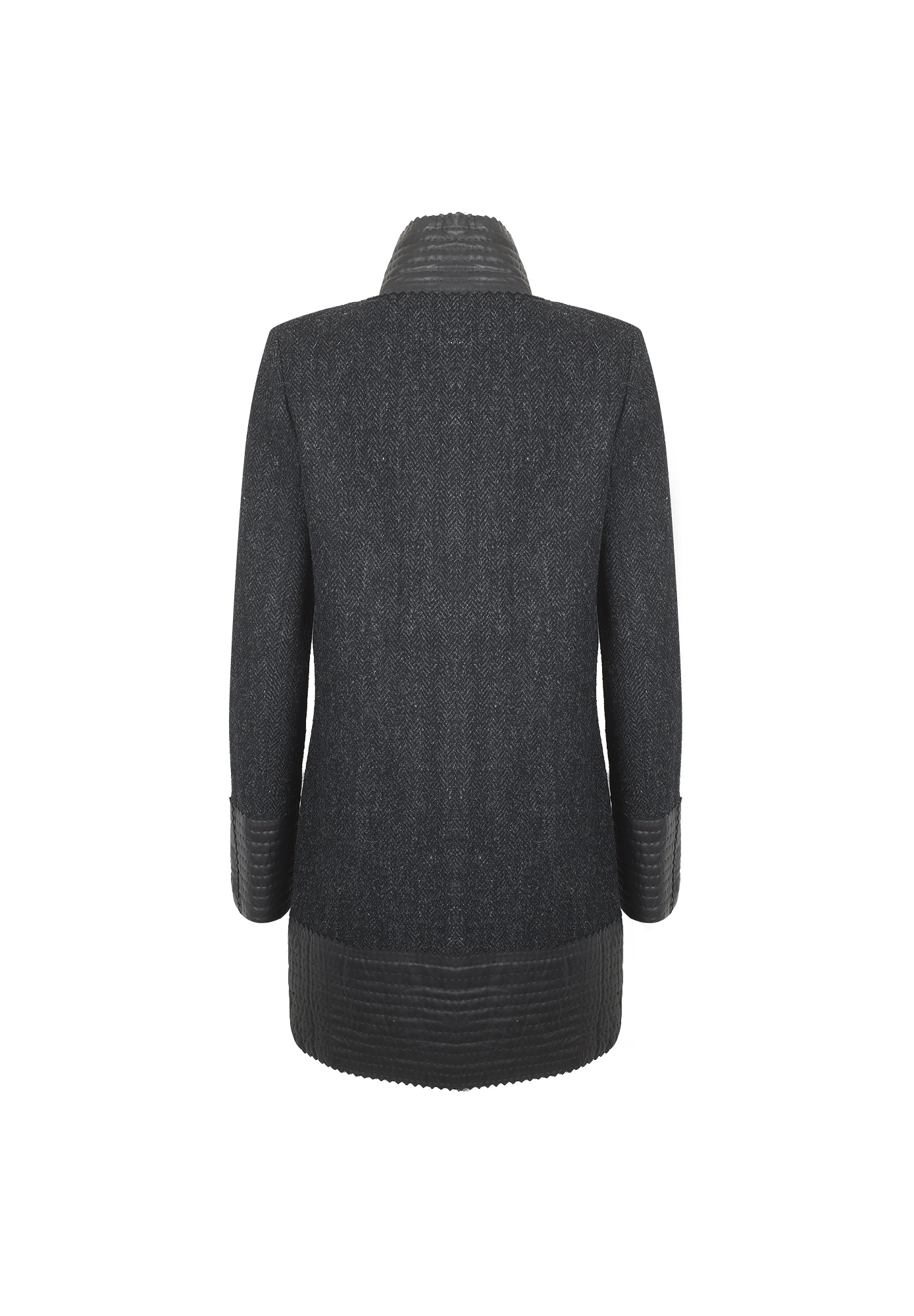 Удлиненный жакет Chanel с кожанными вставками 