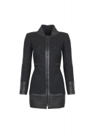 Удлиненный жакет Chanel с кожанными вставками 