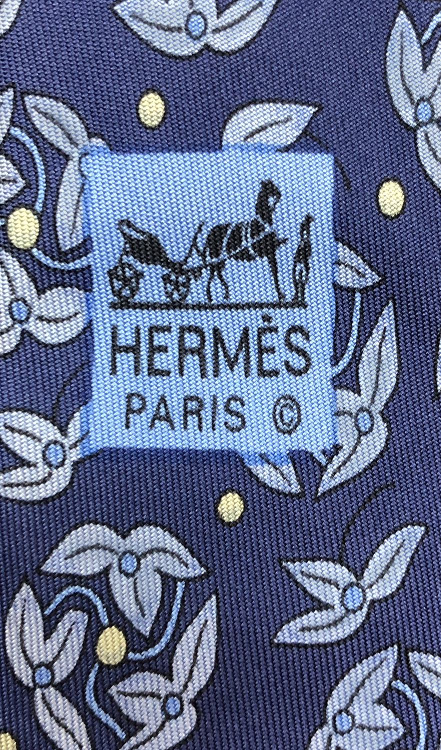 Синий галстук Hermès