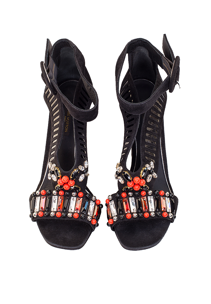 Замшевые босоножки Louis Vuitton