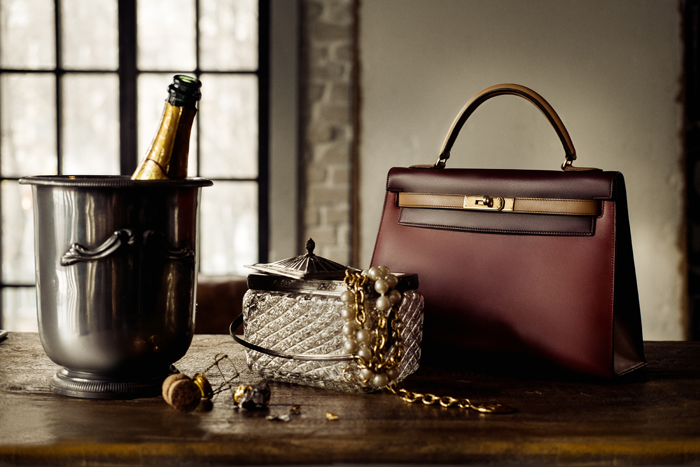 Трехцветная сумка Hermès Kelly 32