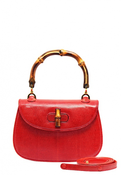 Сумка Gucci Bamboo из кожи рептилии