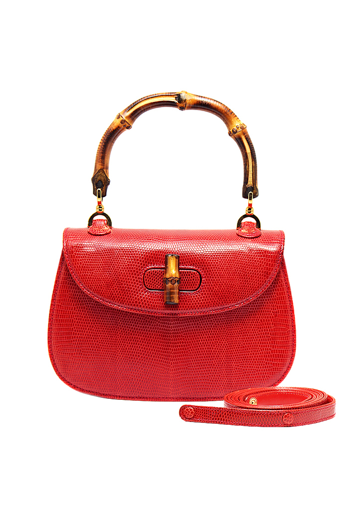 Сумка Gucci Bamboo из кожи рептилии