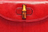 Сумка Gucci Bamboo из кожи рептилии