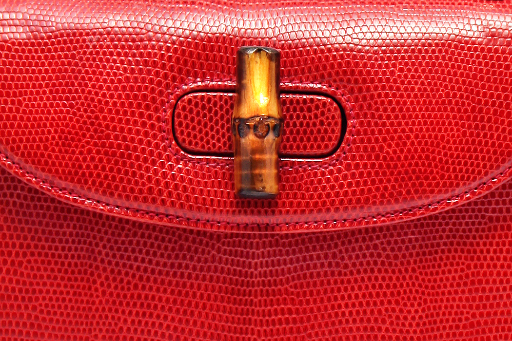 Сумка Gucci Bamboo из кожи рептилии