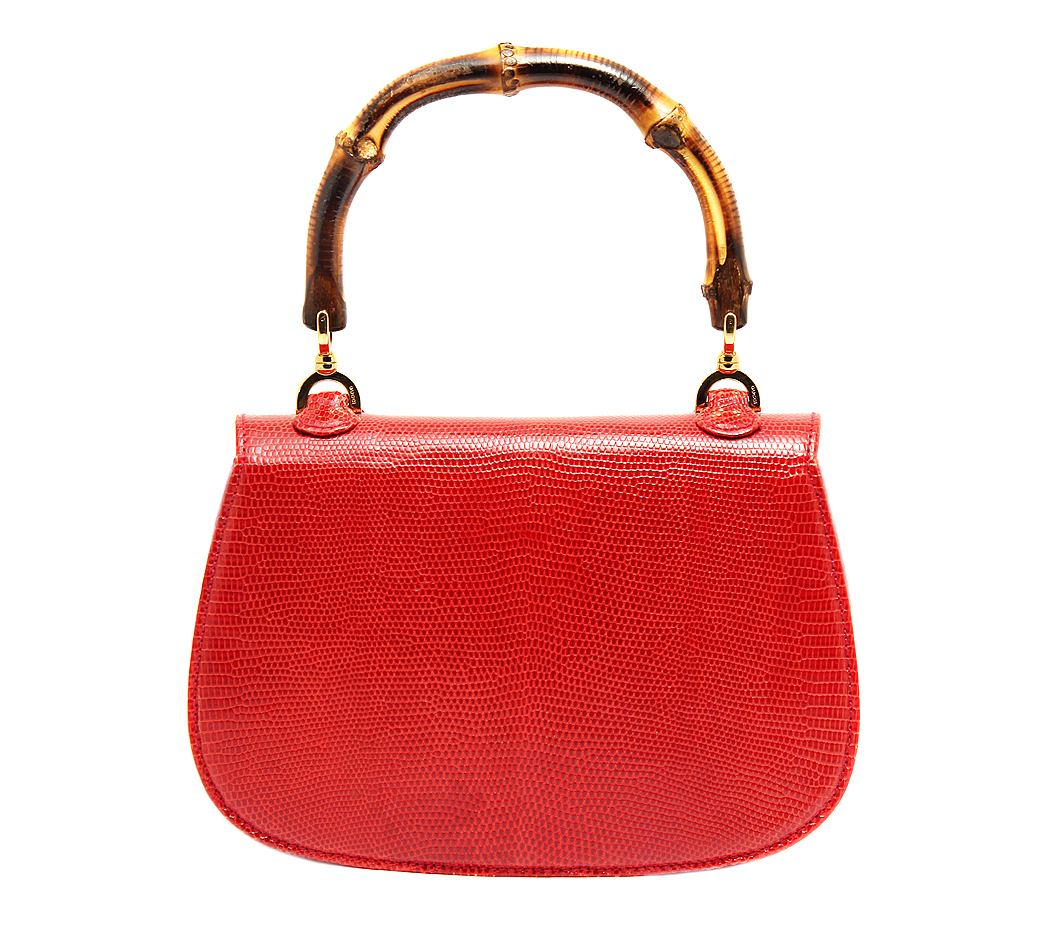 Сумка Gucci Bamboo из кожи рептилии