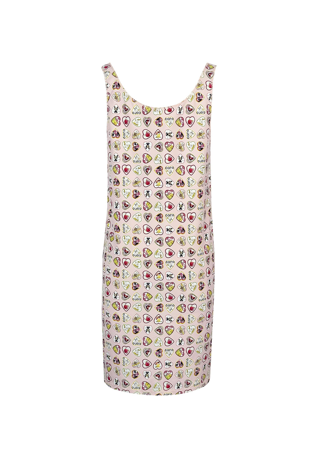 Розовое платье Chanel с принтом