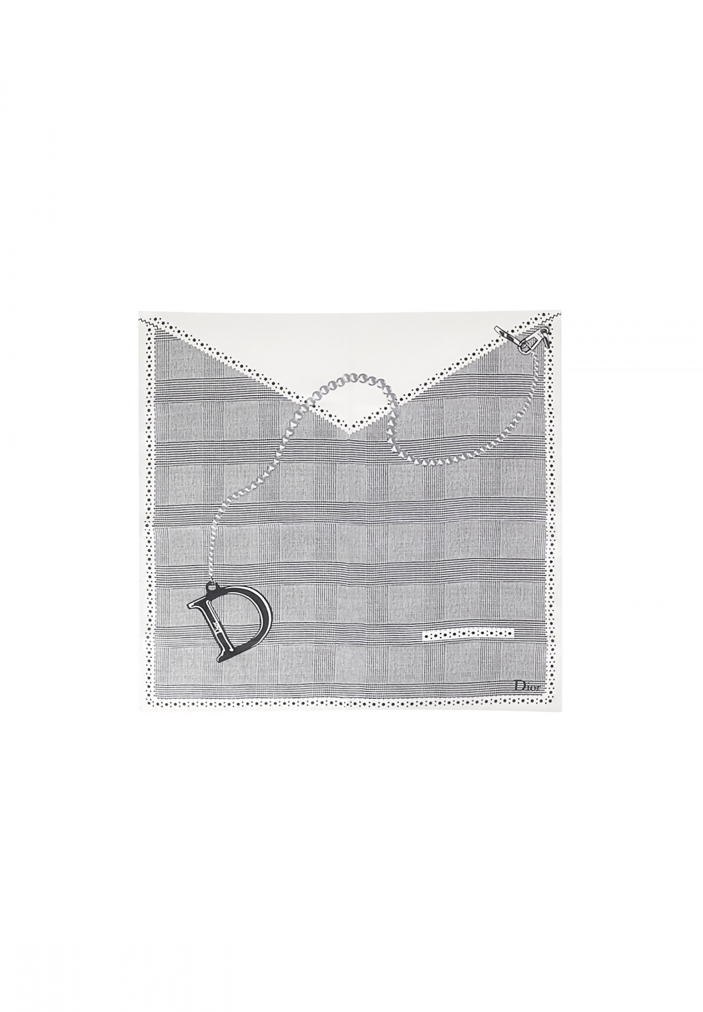 Шелковый платок Christian Dior в клетку