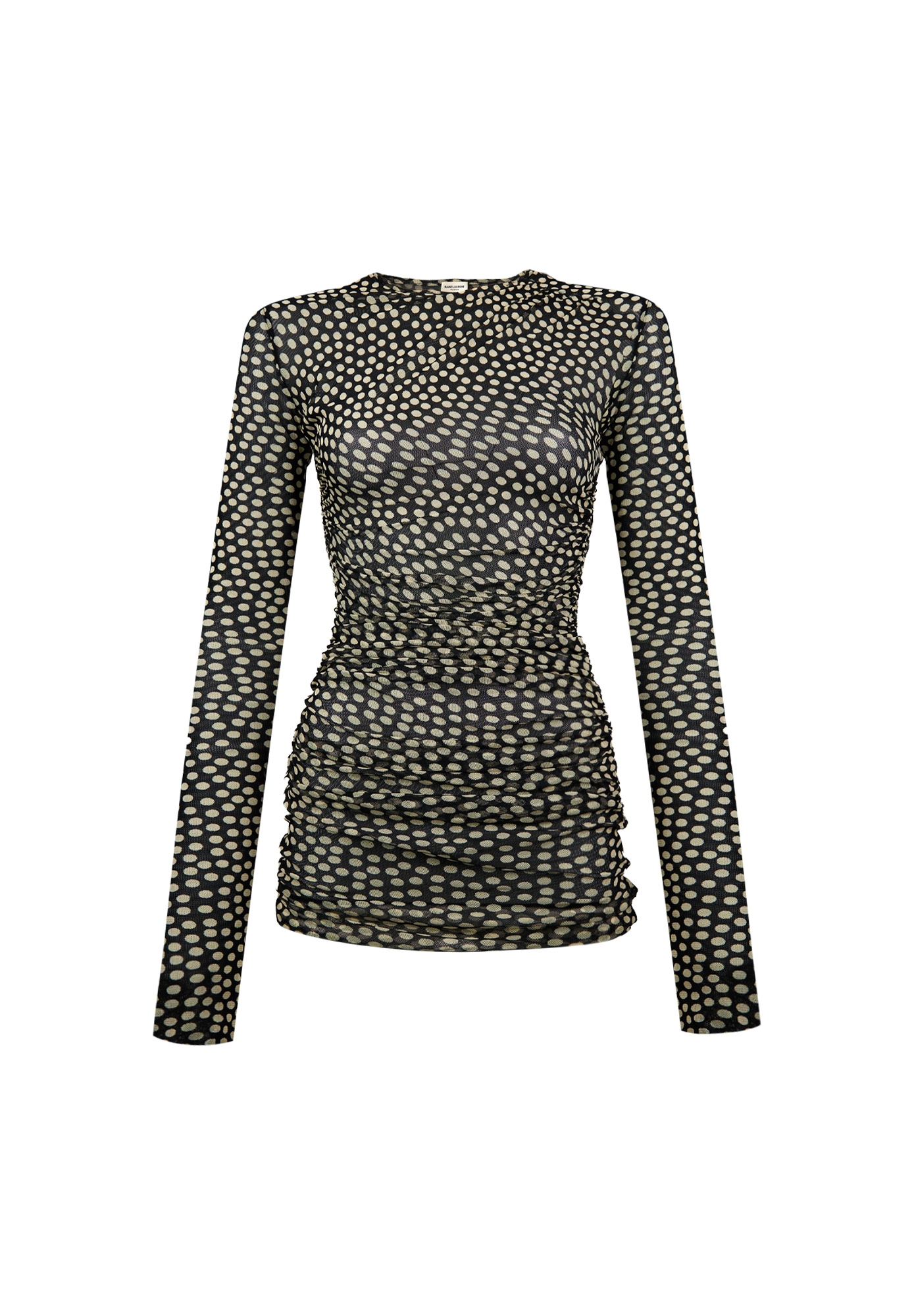 Мини-платье Saint Laurent в горошек