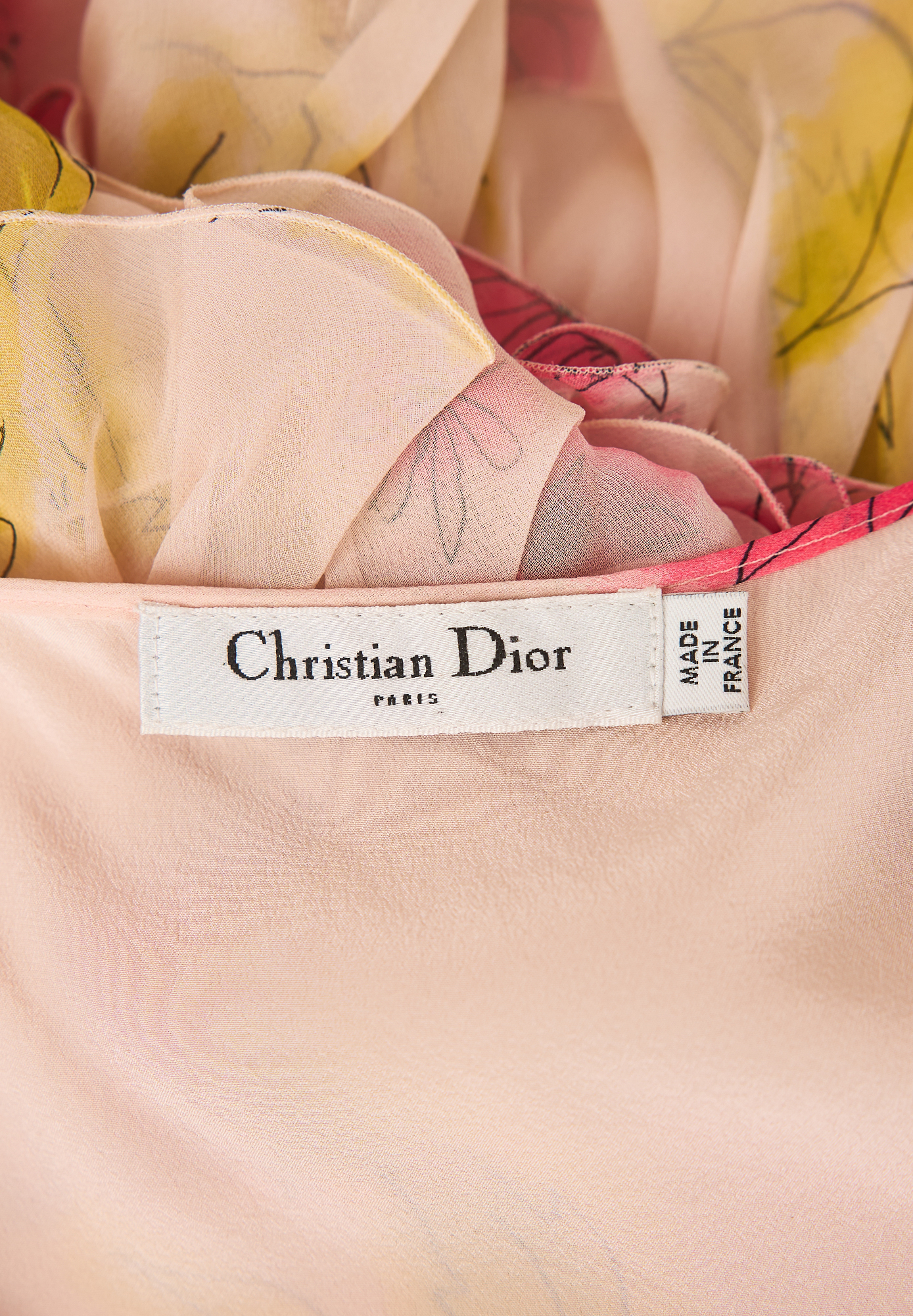 Шелковое платье Christian Dior с цветами