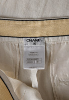 Белые льняные брюки Chanel 