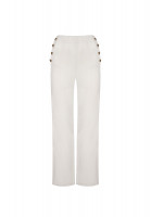 Белые льняные брюки Chanel 