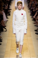 Белое хлопковое платье Christian Dior с аппликацией в форме сердца