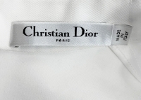 Белое хлопковое платье Christian Dior с аппликацией в форме сердца