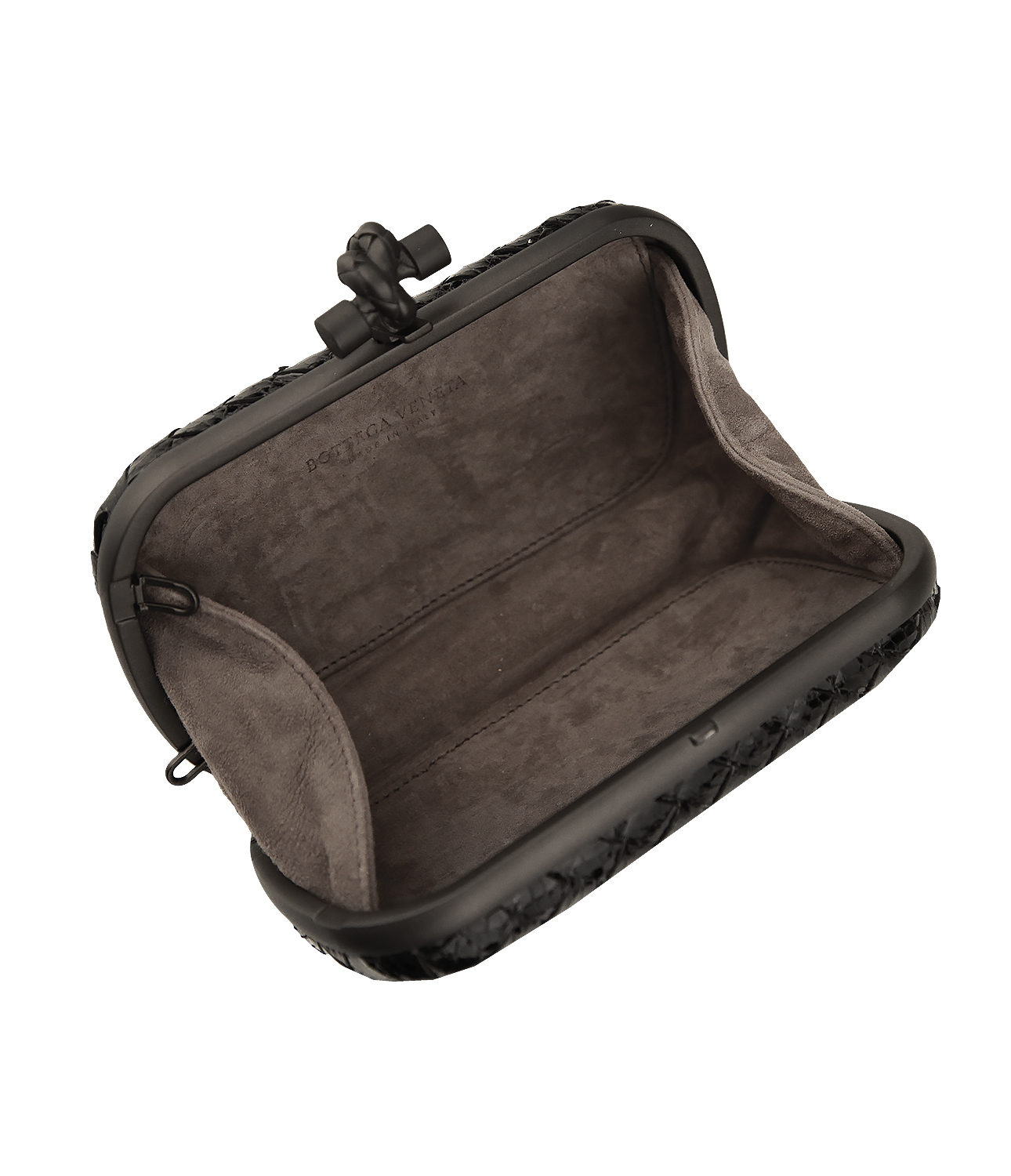 Чёрный клатч Bottega Veneta Knot