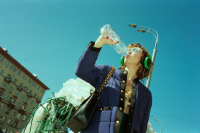 Стеганый шелковый бомбер Chanel