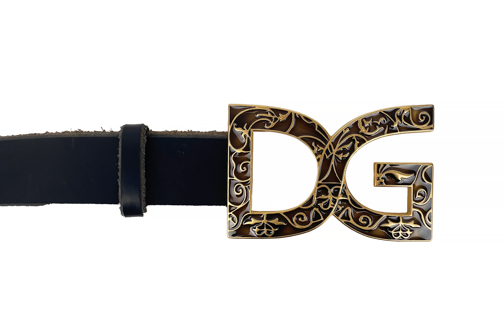 Черный ремень Dolce&Gabbana с эмалью