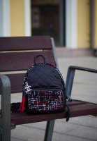 Стеганый рюкзак Chanel с твидовой отделкой