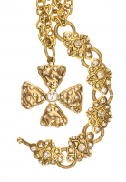 Колье Chanel с подвеской-крестом и кристаллами Gripoix