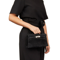 Сумка Hermès Kelly Pochette Black Doblis Suede