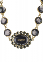 Золотистое колье Miu Miu с серыми кристаллами