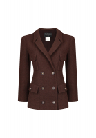 Двубортный жакет Chanel из твида