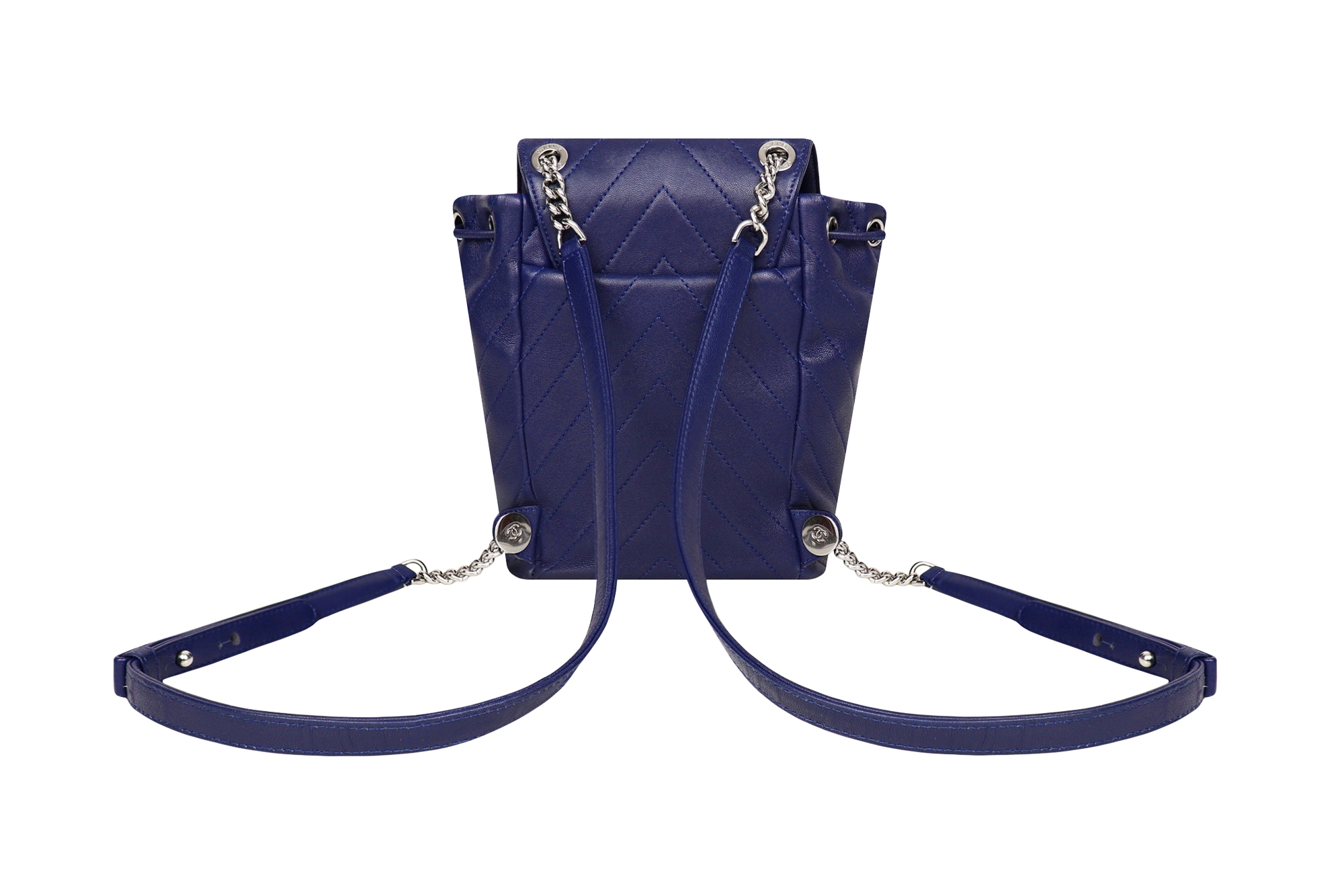 Синий рюкзак Chanel Chevron Mini Urban Spirit