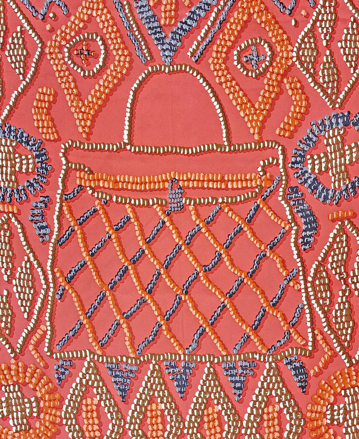 Шелковый платок Hermès Kelly en Perles