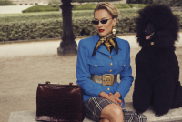 Сине-голубой жакет Chanel с пуговицами Gripoix