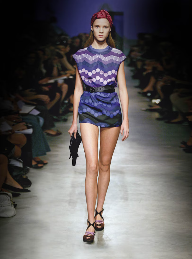 Бордовая повязка на голову Prada