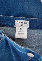 Джинсы Chanel с твидовыми лампасами