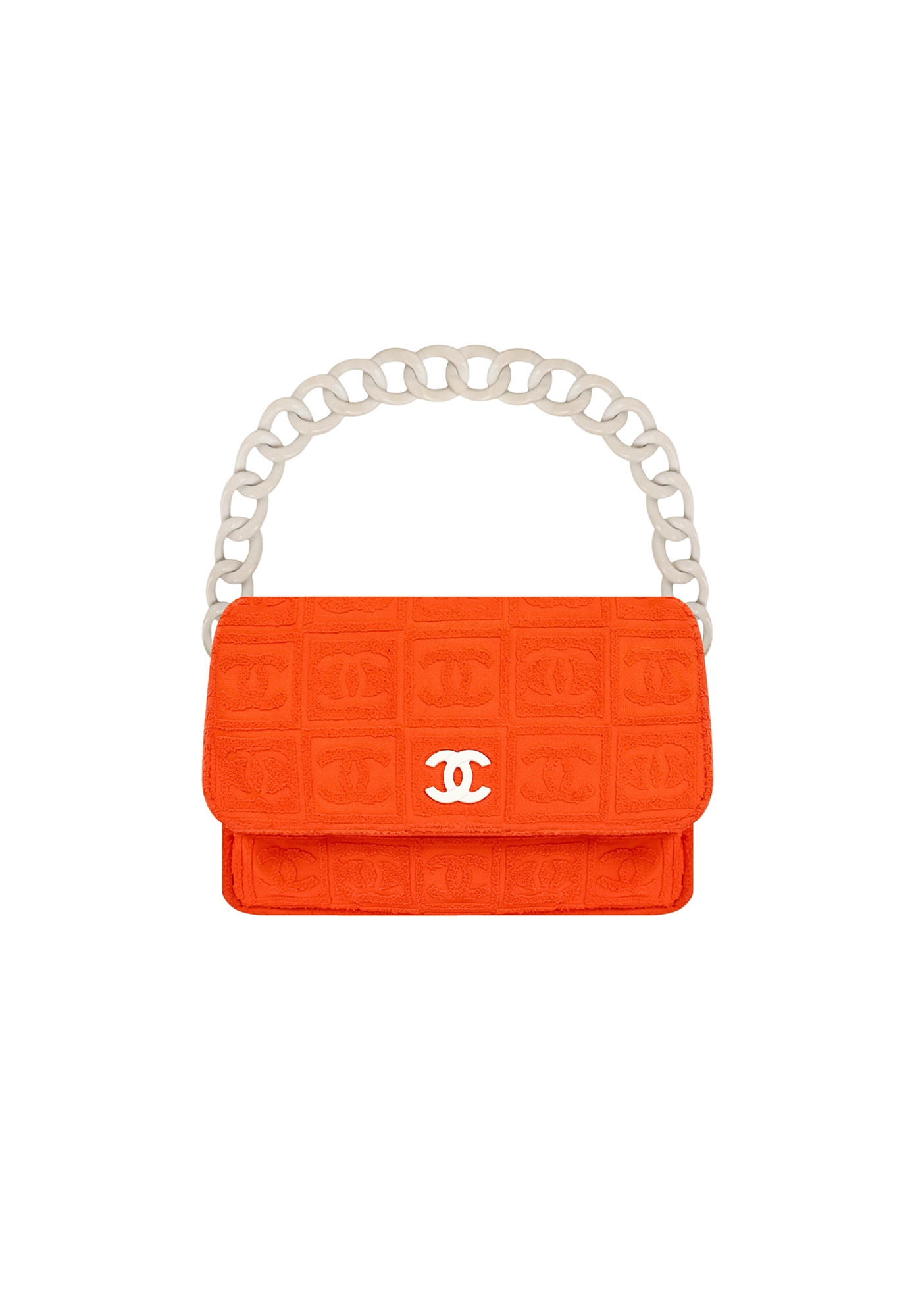 Оранжевая сумка Chanel Terry Cloth Sport Line Flap