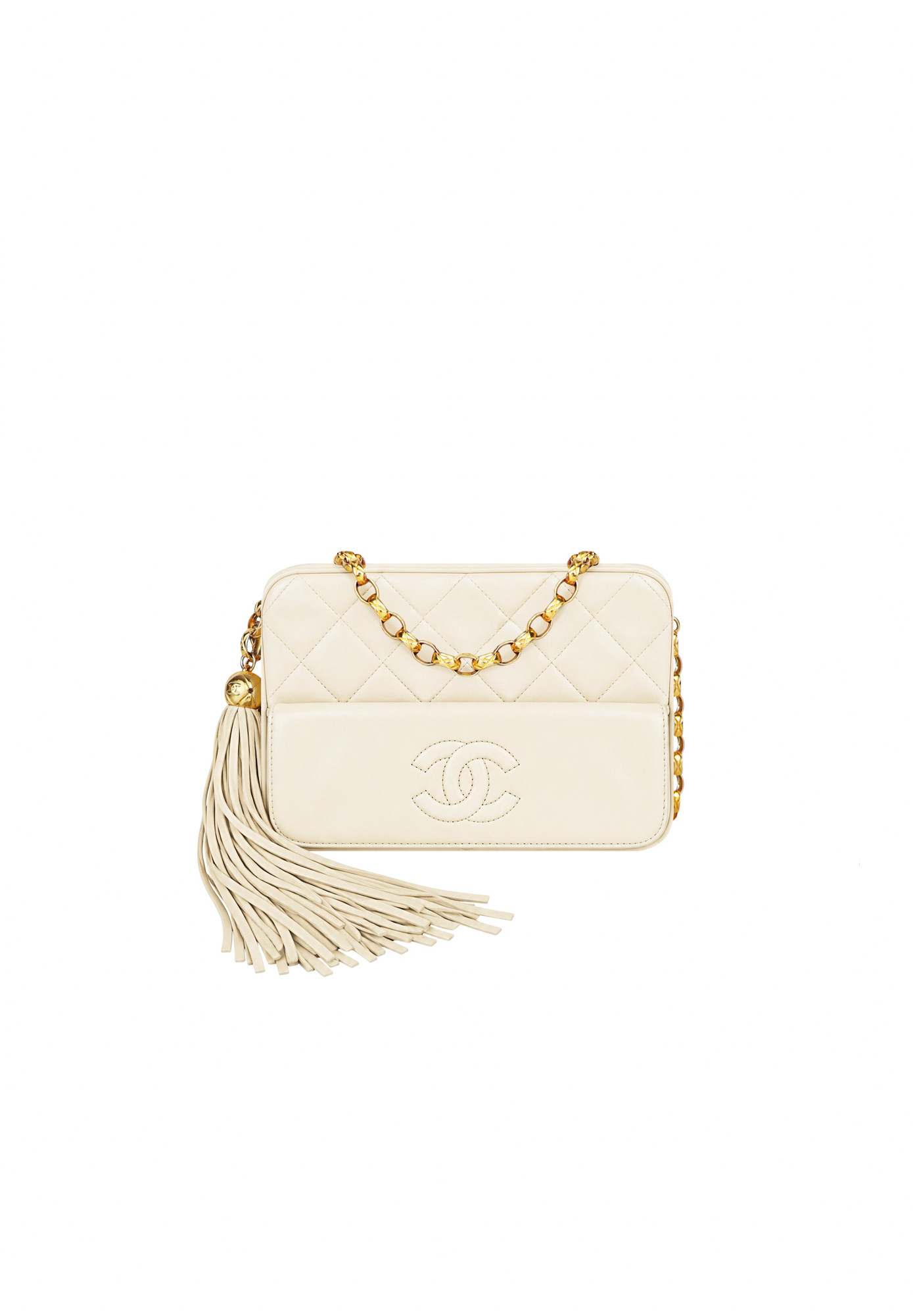Кремовая сумка Chanel Tassel Camera Bag