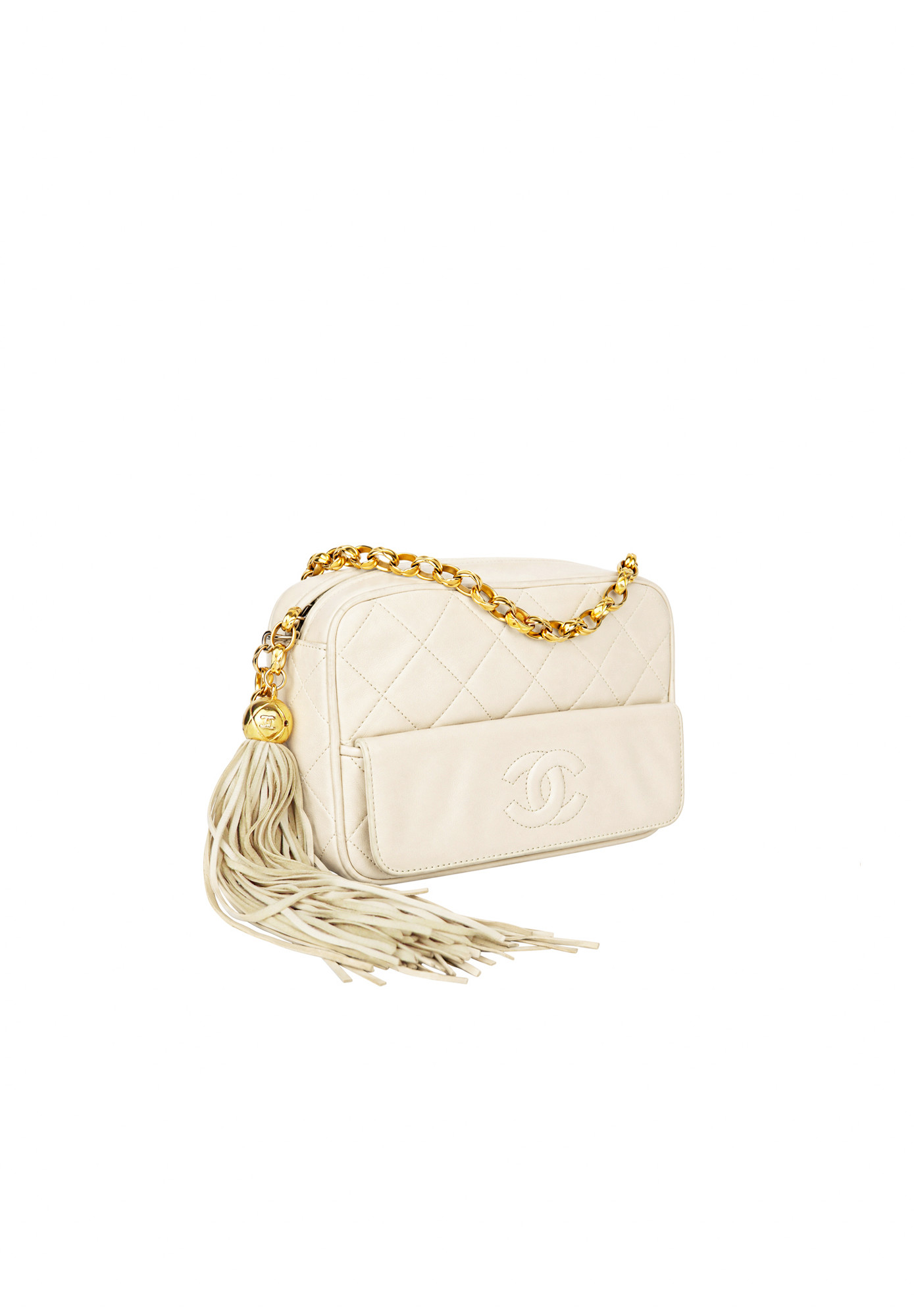 Кремовая сумка Chanel Tassel Camera Bag