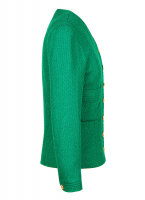 Зеленый твидовый жакет Chanel с двумя карманами