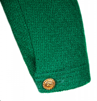 Зеленый твидовый жакет Chanel с двумя карманами