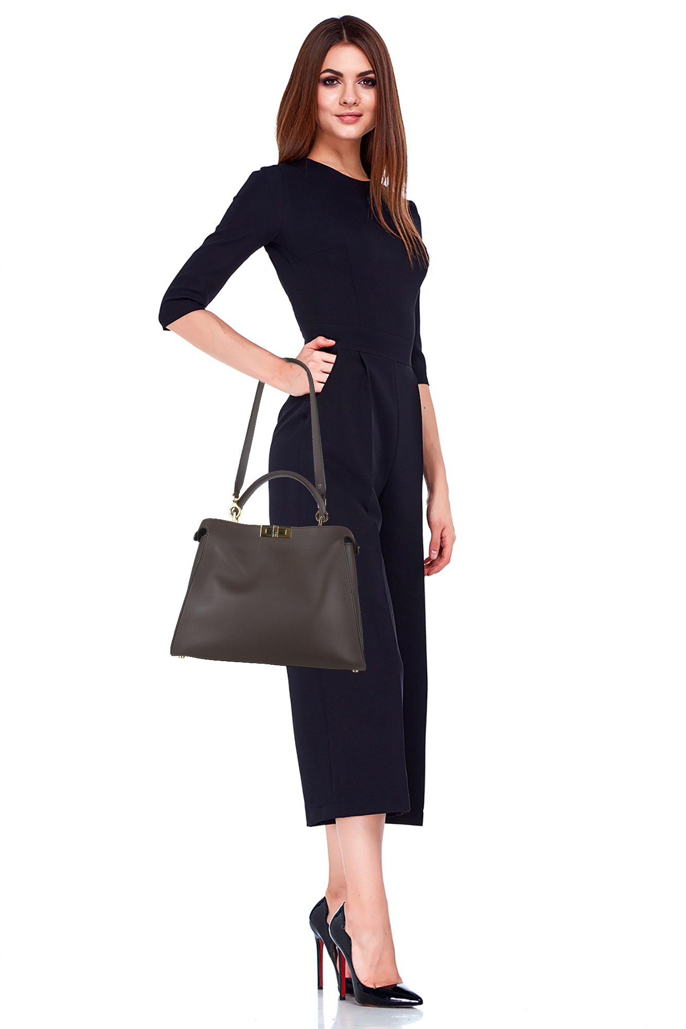 Коричневая сумка Fendi Peekaboo