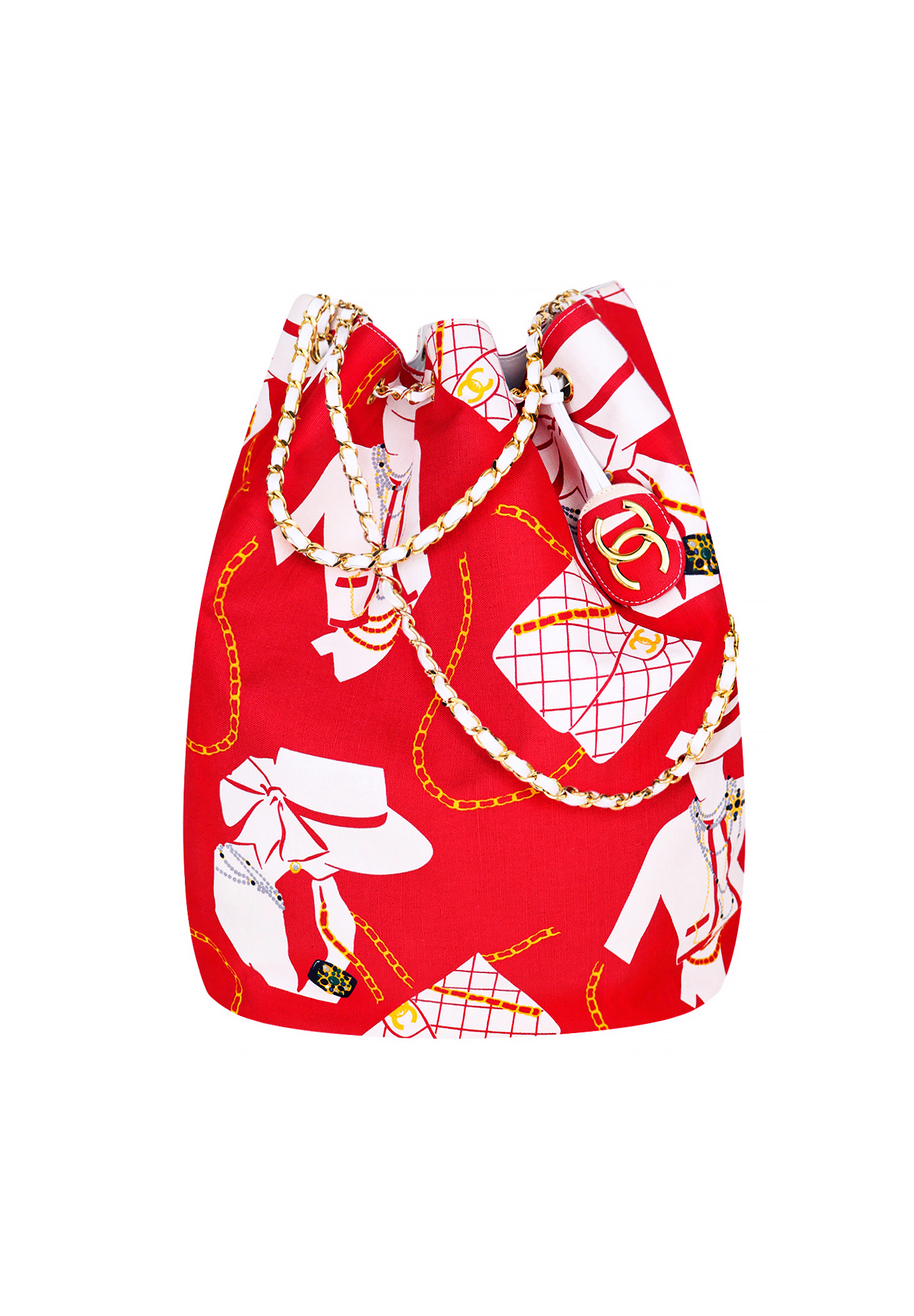 Сумка Chanel Mademoiselle Print Canvas Bucket