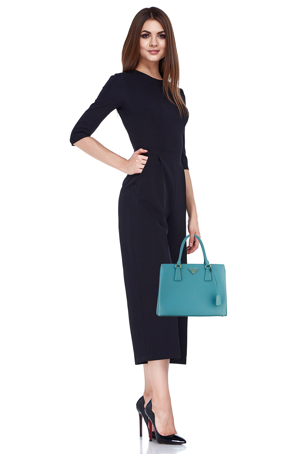 Голубая сумка Prada Galleria