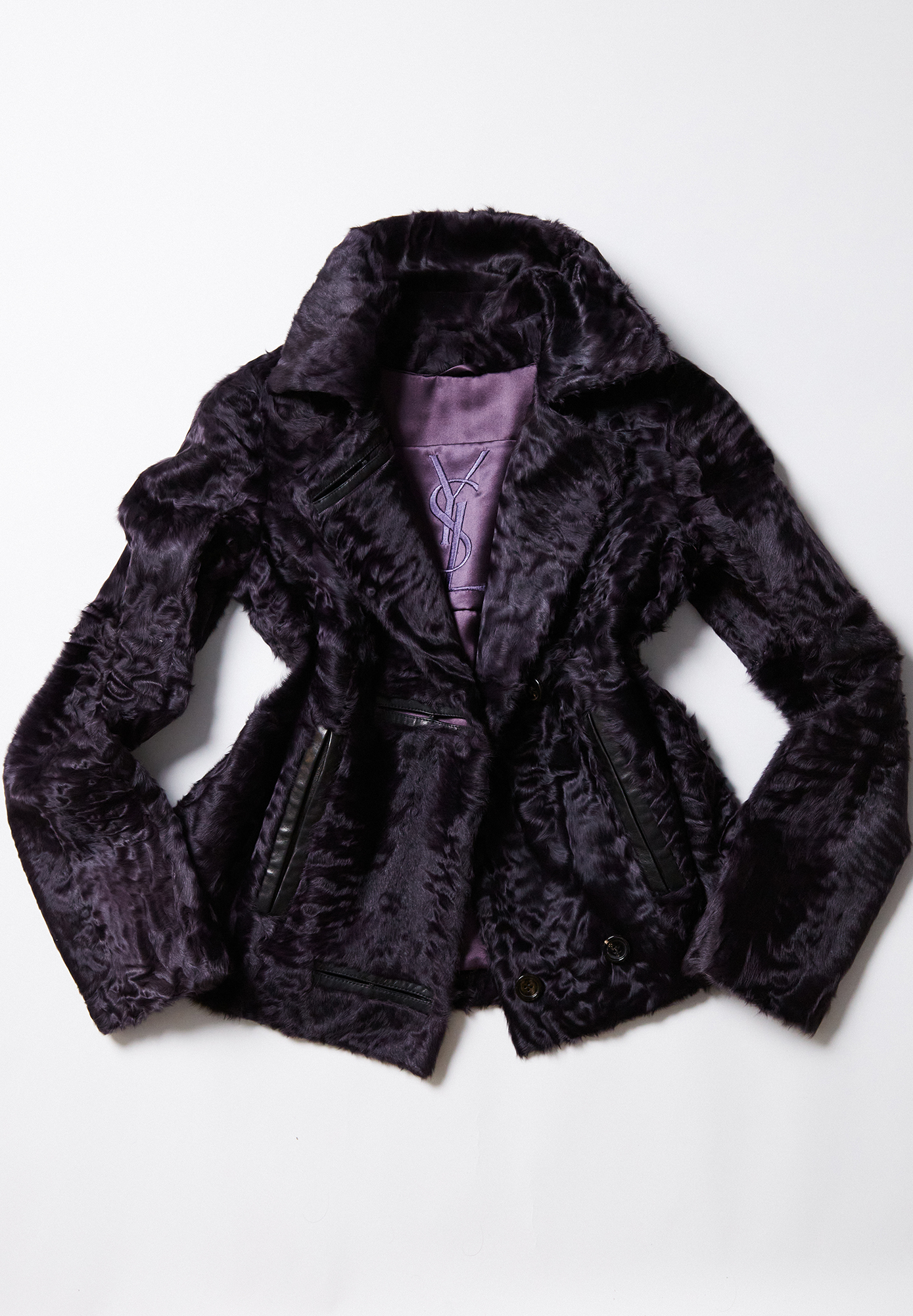 Укороченный каракулевый жакет Yves Saint Laurent