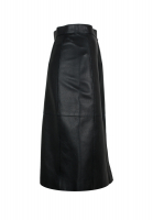 Чёрная кожаная юбка Hermès