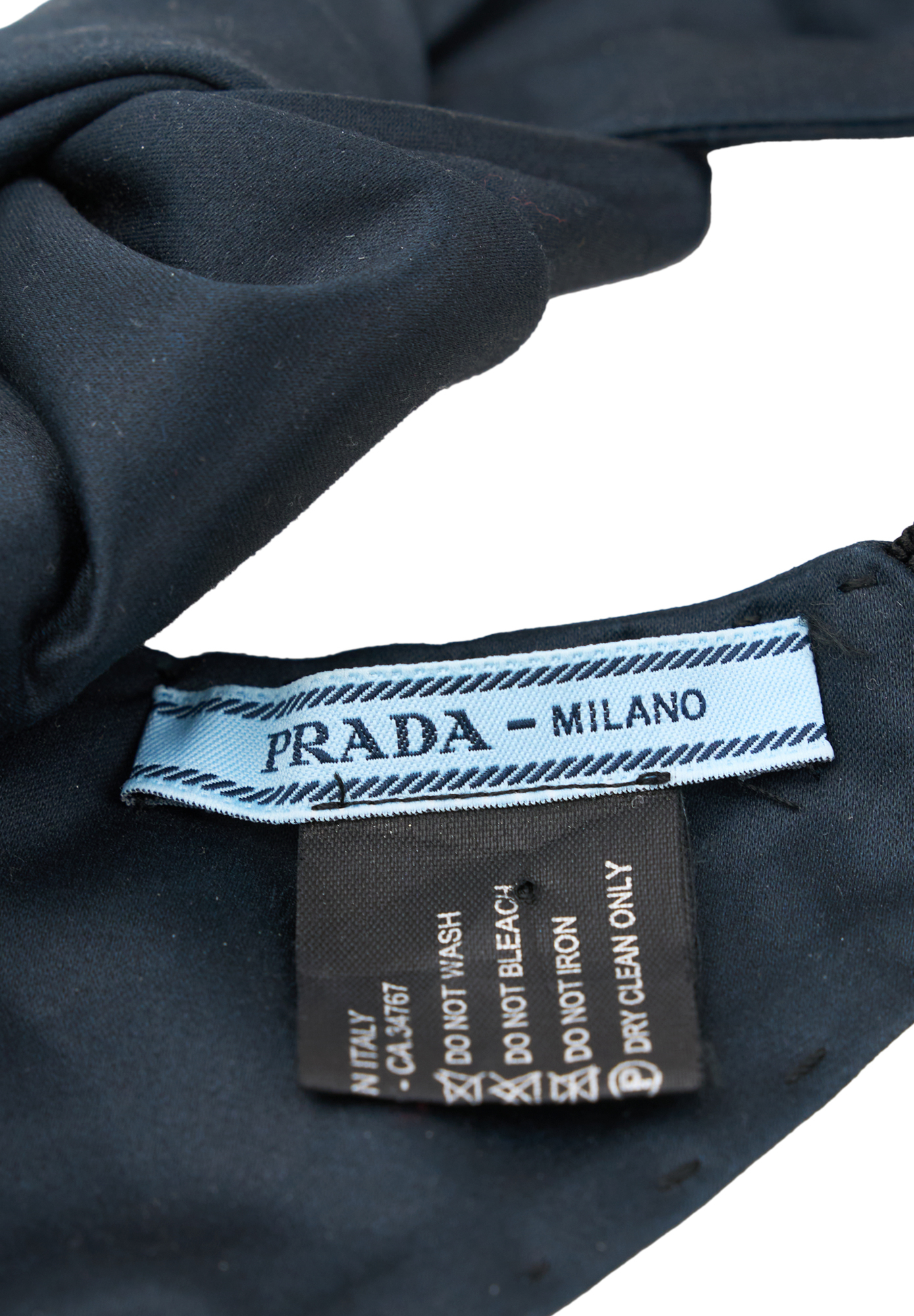 Темно-синяя повязка на голову Prada