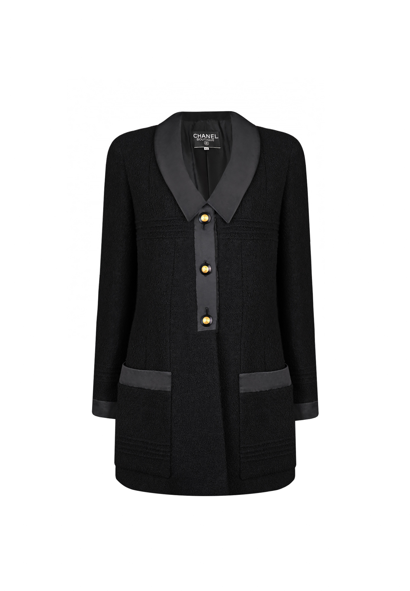Твидовый жакет Chanel с шелковой оторочкой